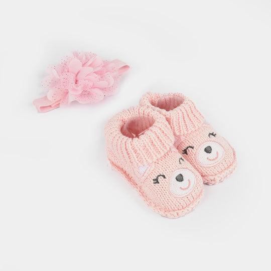 Baby Socks Booties with Headband | 3-12M