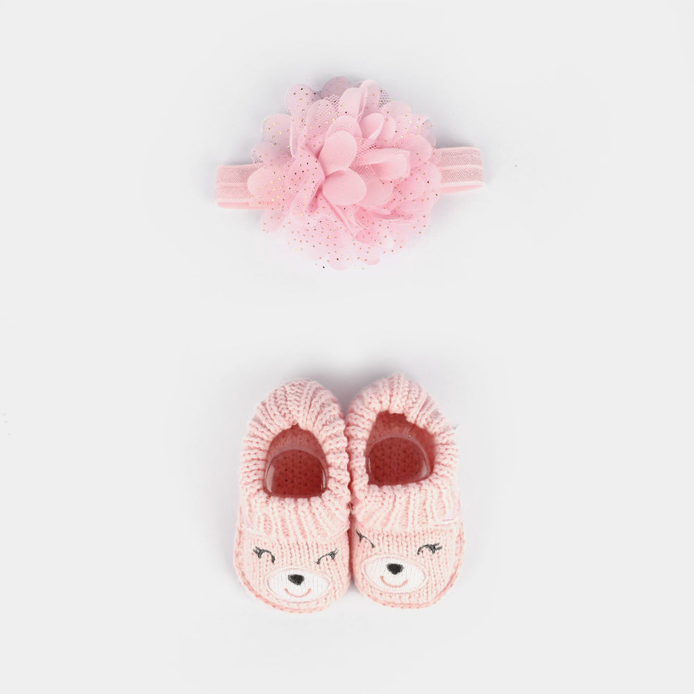 Baby Socks Booties with Headband | 3-12M