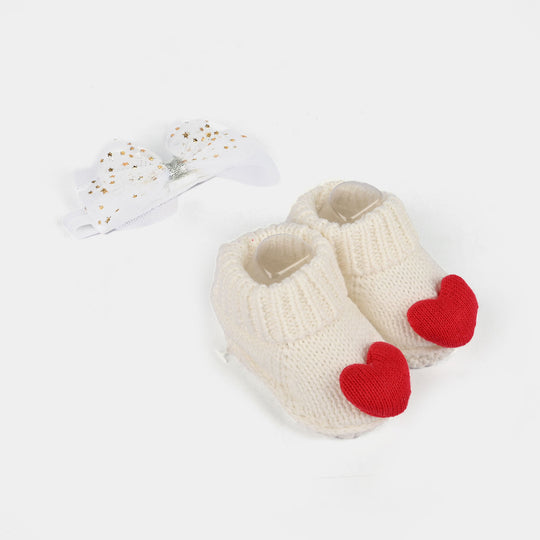 Baby Socks Booties with Headband | 3-12M