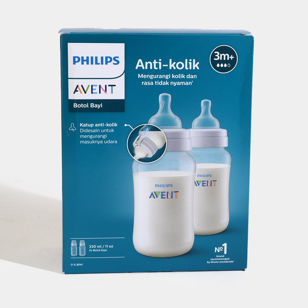 Anti-Colic Baby Feeding Bottles Twin Pack (330ml / 11oz)