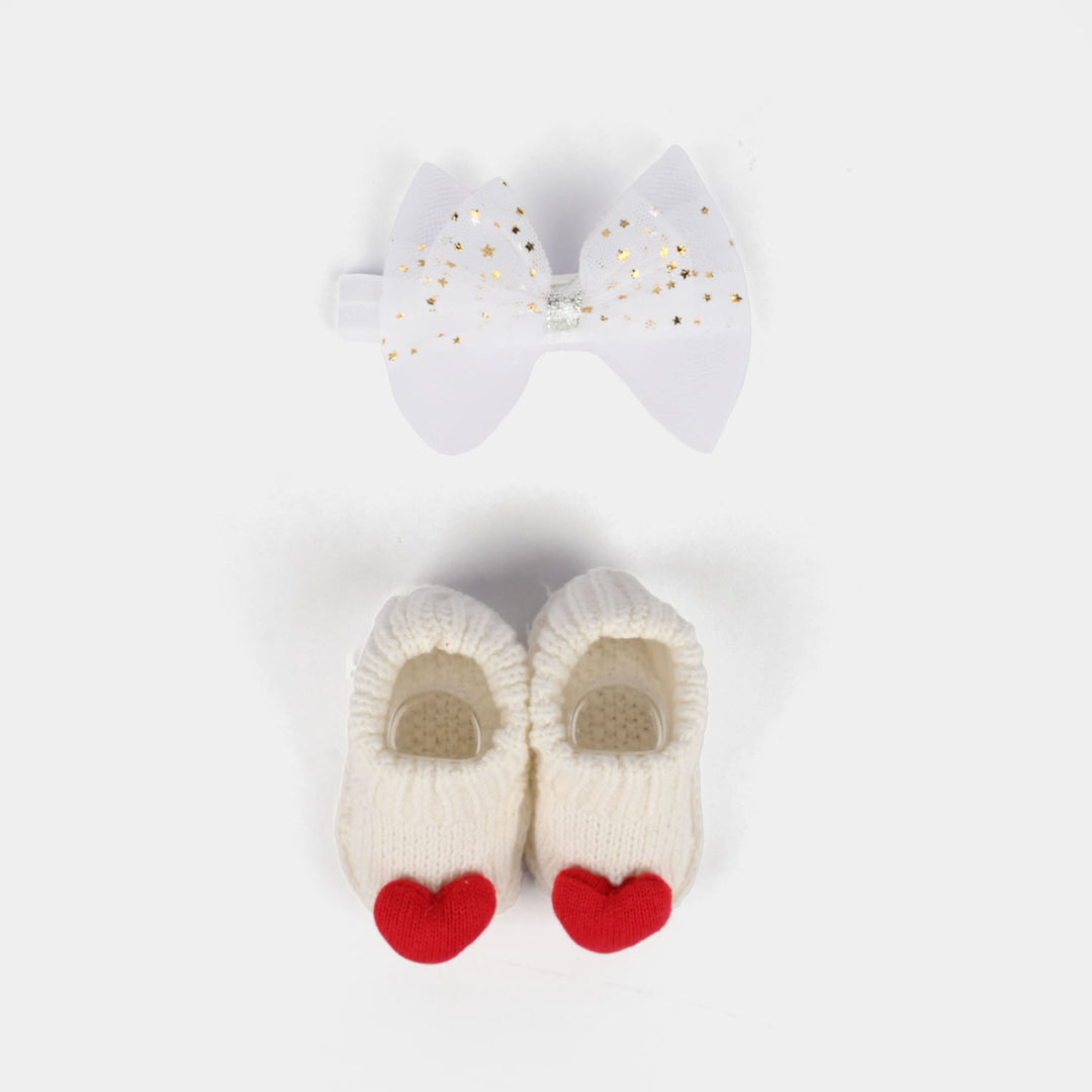 Baby Socks Booties with Headband | 3-12M