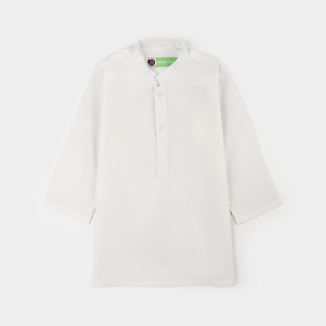 Infant Boys Poly Viscos Kameez Shalwar (Blended) - White