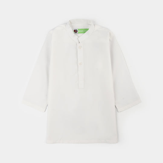Infant Boys Poly Viscos Kameez Shalwar (Blended) - White