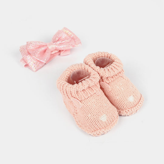 Baby Socks Booties with Headband | 3-12M