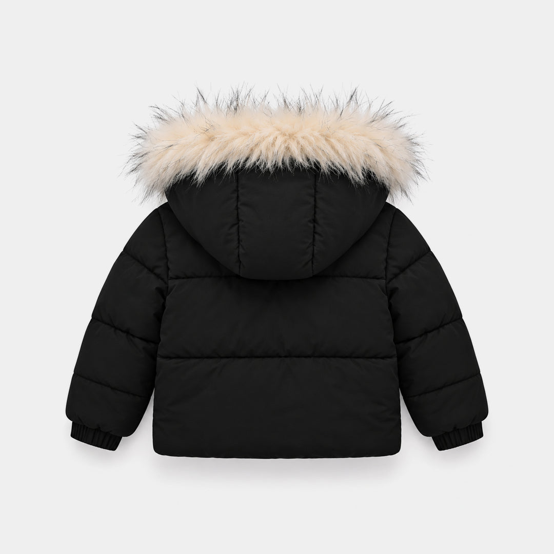 Infant Girls Polyester Quilted Jacket Character-BLACK