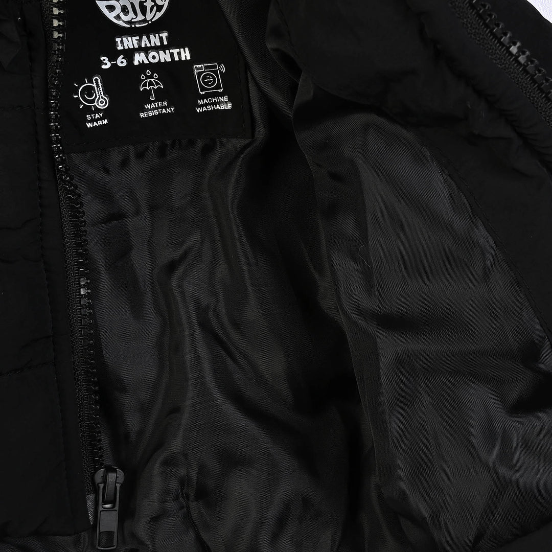 Infant Girls Polyester Quilted Jacket Character-BLACK