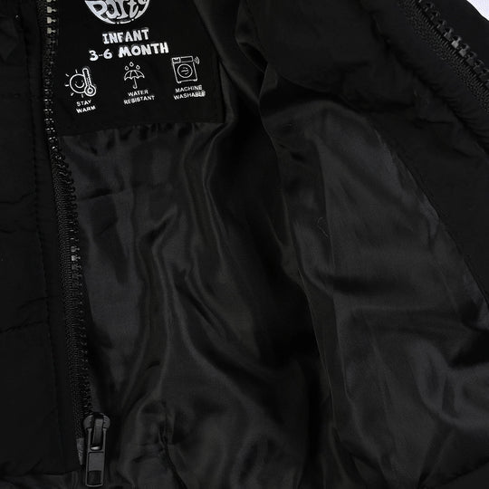 Infant Girls Polyester Quilted Jacket Character-BLACK