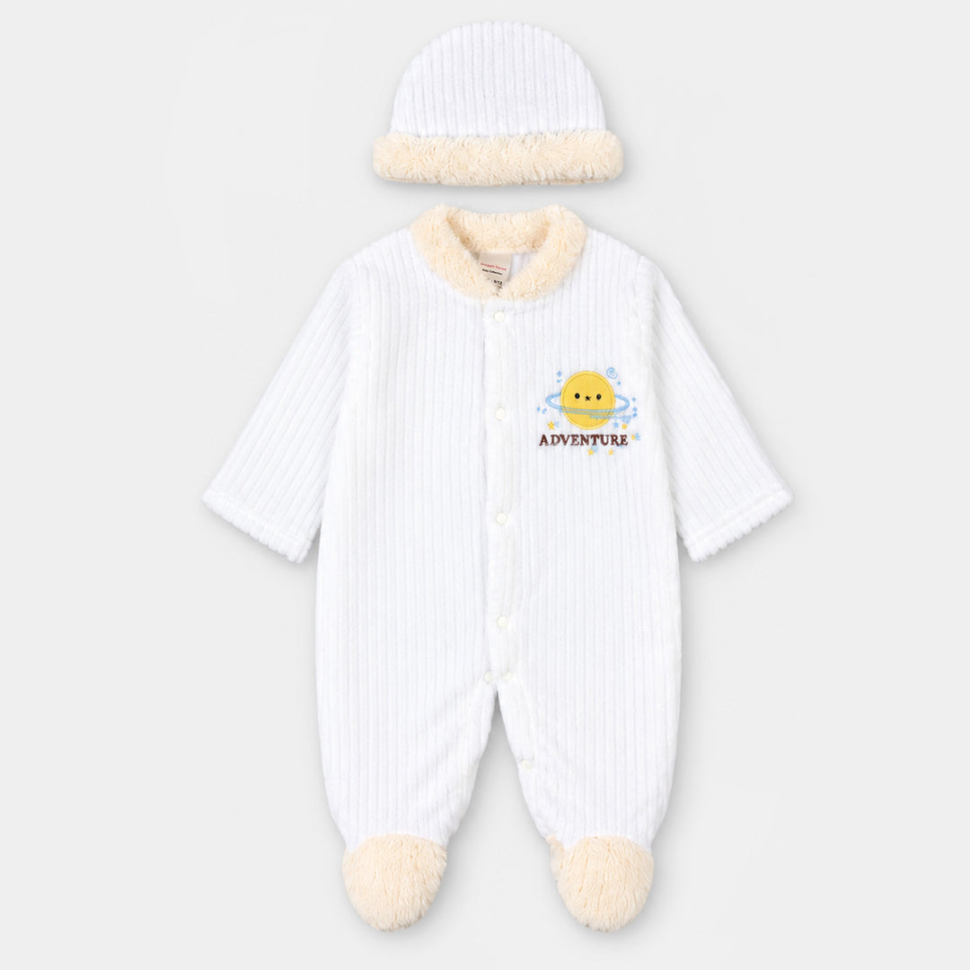 Infant Unisex Sherpa Romper FL199-2P - White