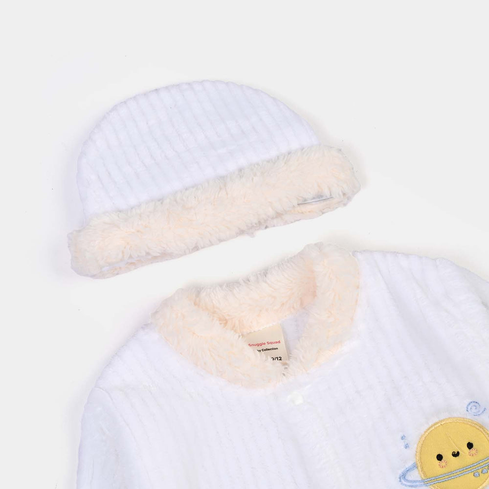 Infant Unisex Sherpa Romper FL199-2P - White