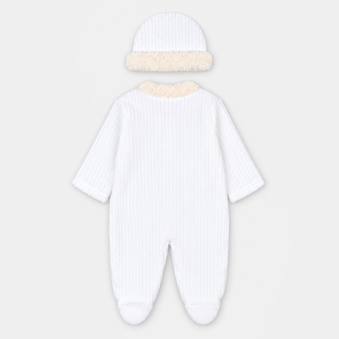 Infant Unisex Sherpa Romper FL199-2P - White