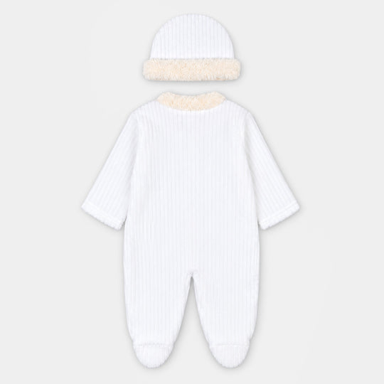 Infant Unisex Sherpa Romper FL199-2P - White