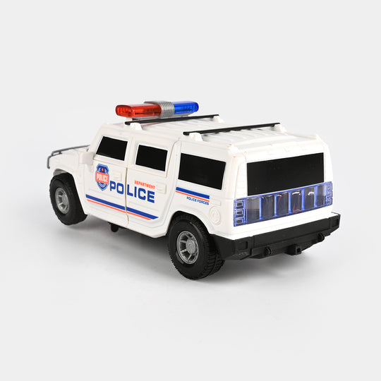 Electric Deformation Police Car Toy with Light & Music