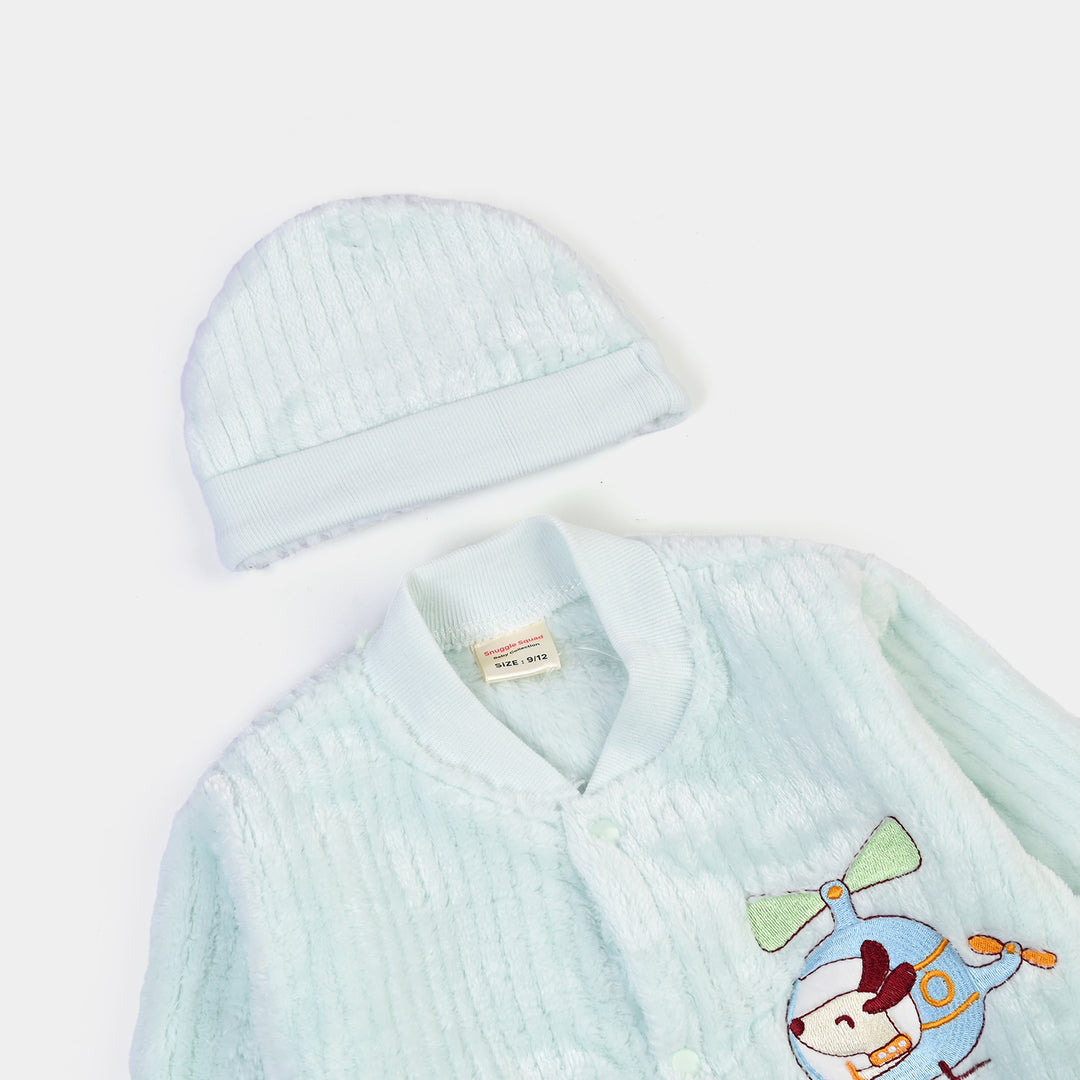 Infant Unisex Sherpa Romper FL200-2P -C.Green