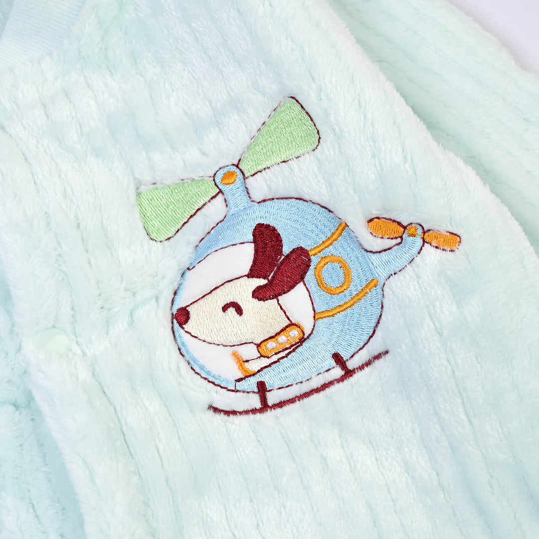 Infant Unisex Sherpa Romper FL200-2P -C.Green
