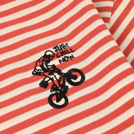 Teens Boys Cotton PK Striped T-Shirt - Orange