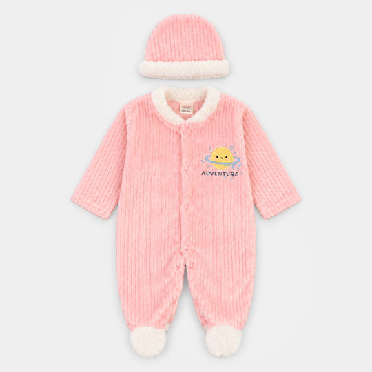 Infant Unisex Sherpa Romper FL199-2P - Peach