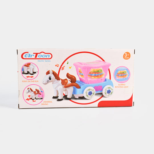 Electric Horse Carriage Toy with Light & Music