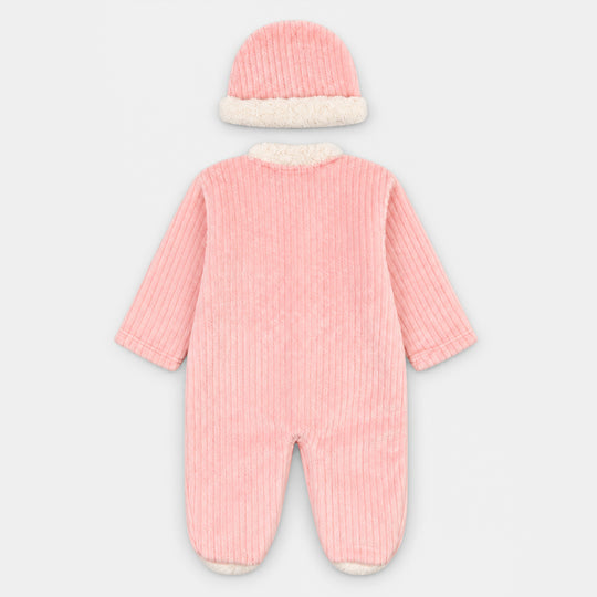 Infant Unisex Sherpa Romper FL199-2P - Peach