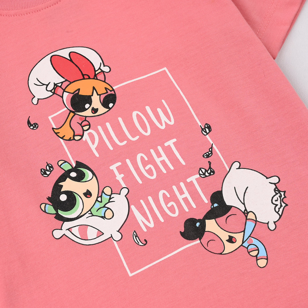 Infant Girls PC Jersey Night Suit - Pink