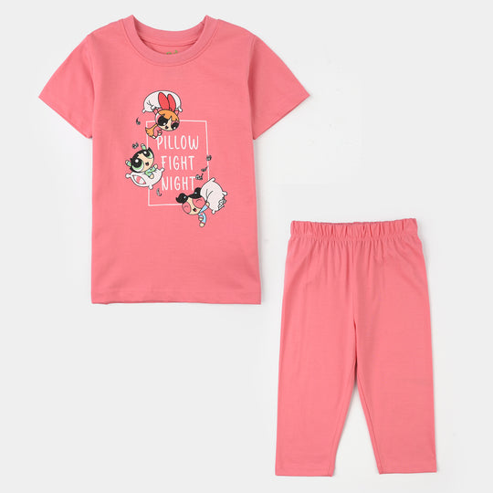 Infant Girls PC Jersey Night Suit - Pink