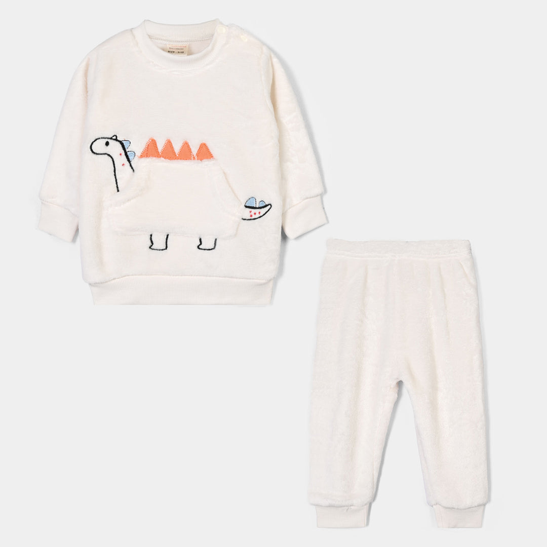 Infant Boys Sherpa Knitted Suit SH131-2P - Off White