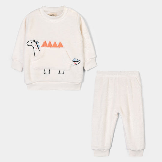Infant Boys Sherpa Knitted Suit SH131-2P - Off White
