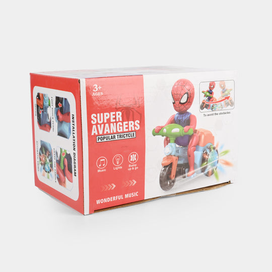 Electric Superhero Tricycle Toy with Light & Music