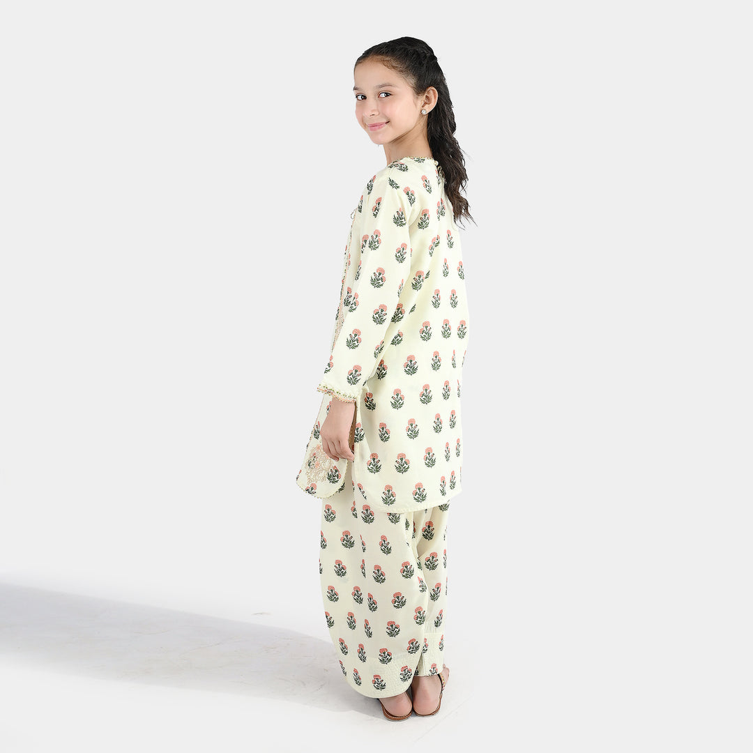 Girls Poly Lawn 2Pcs Suit Bird