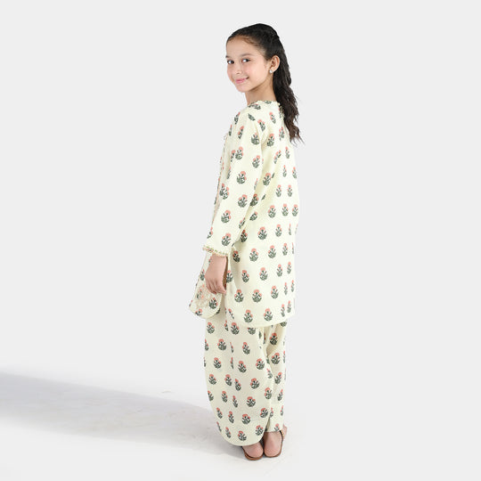 Girls Poly Lawn 2Pcs Suit Bird