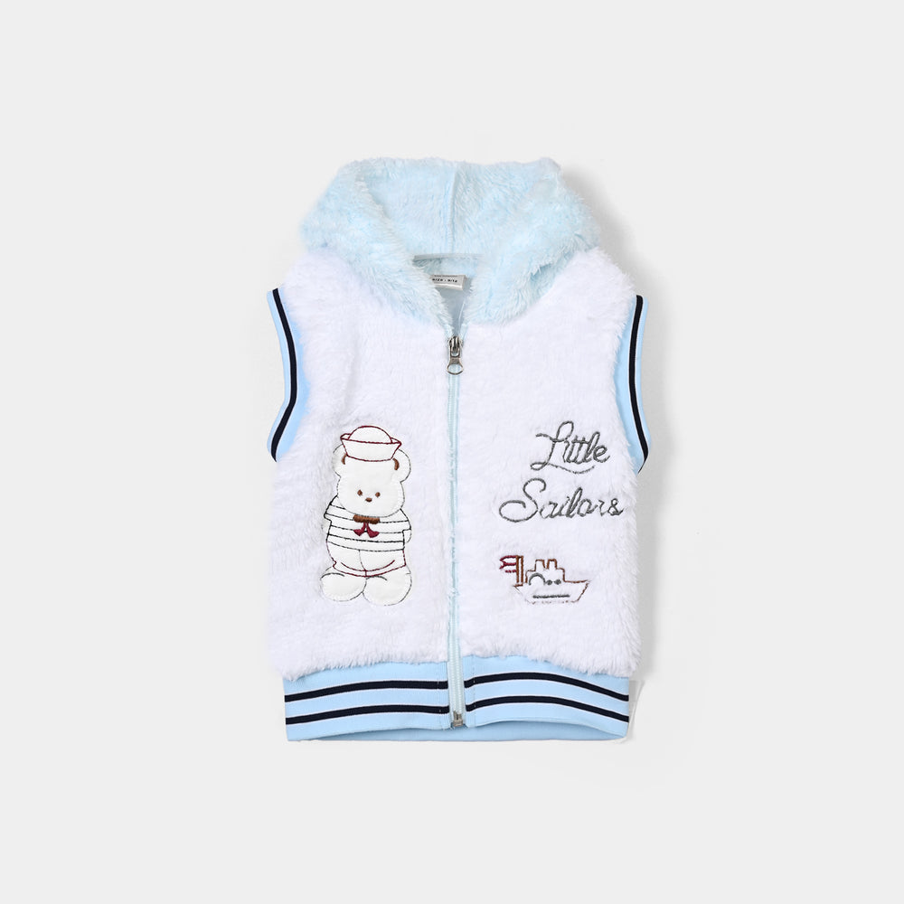 Infant Boys Sherpa Knitted Suit BJ043-3P - White/Blue