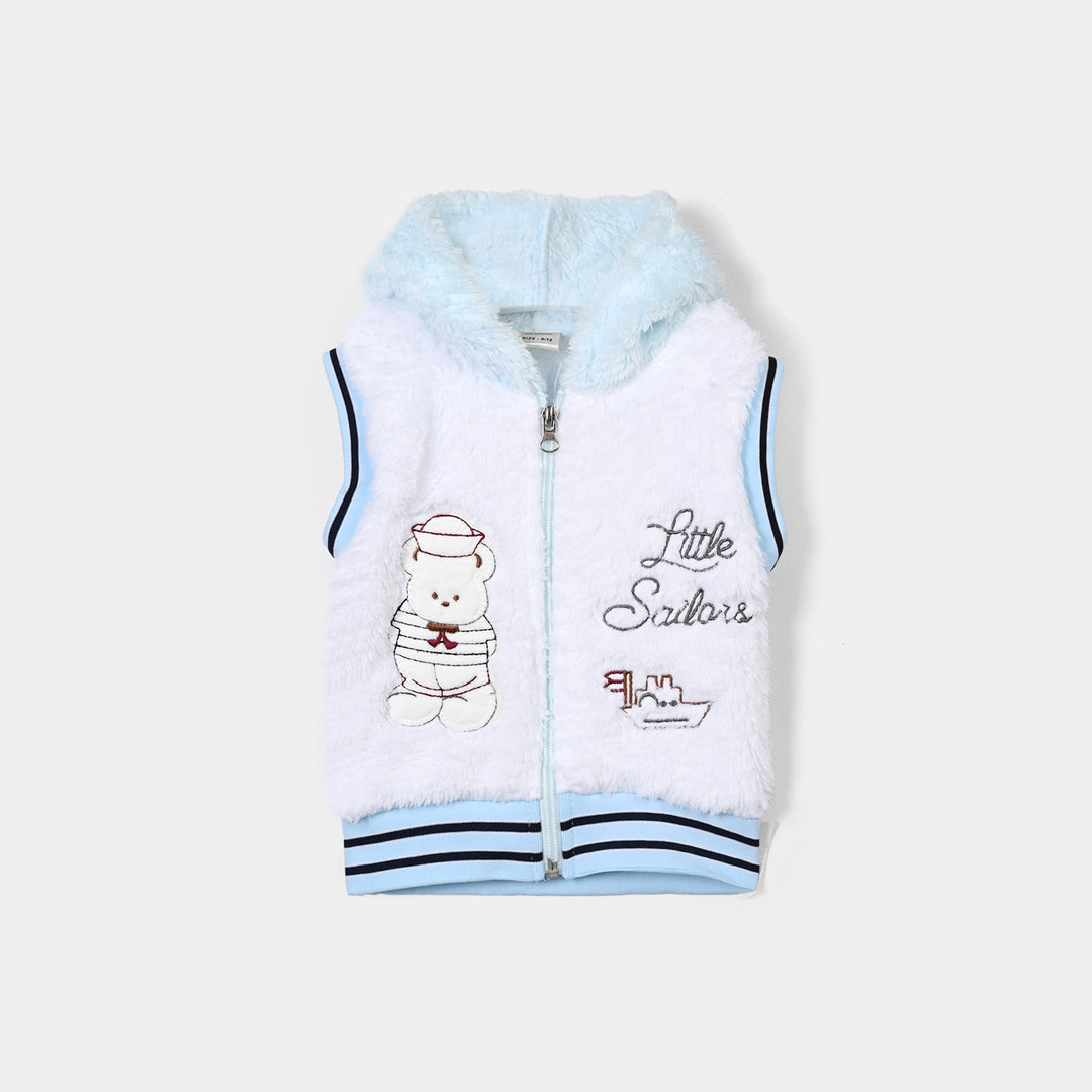 Infant Boys Sherpa Knitted Suit BJ043-3P - White/Blue