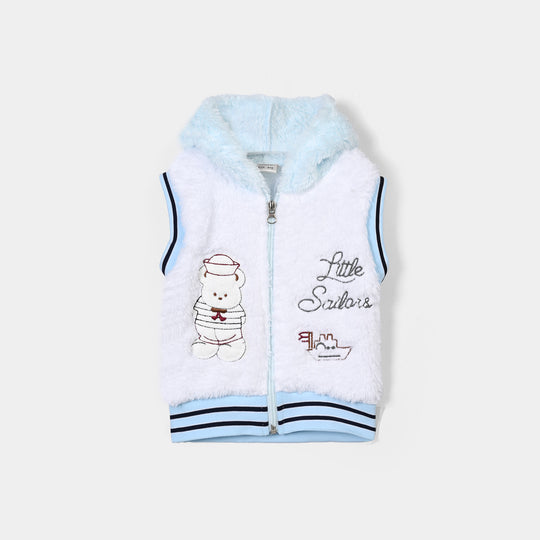Infant Boys Sherpa Knitted Suit BJ043-3P - White/Blue
