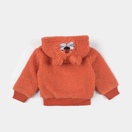 Infant Girls Sherpa Jacket Tiger-ORANGE