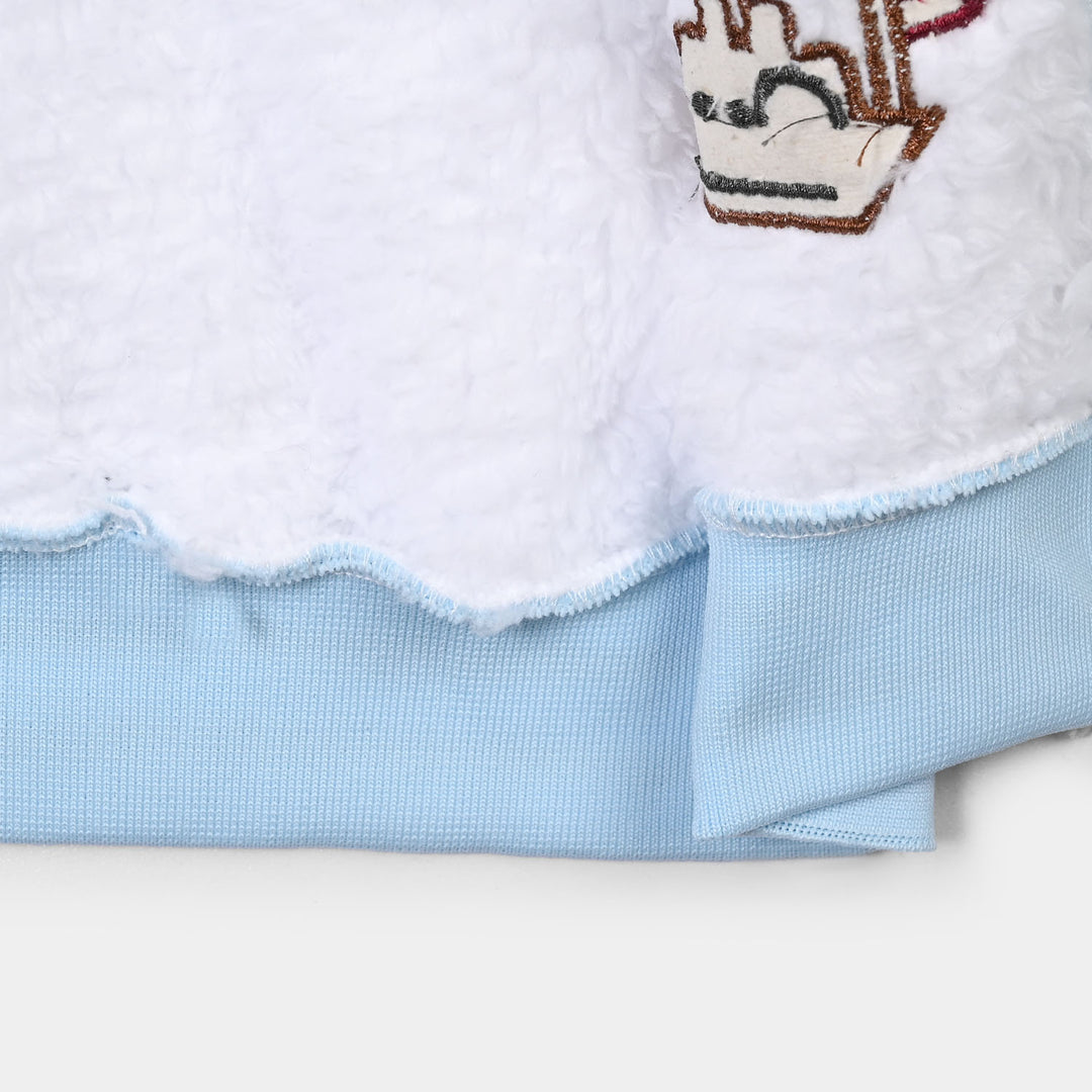 Infant Boys Sherpa Knitted Suit BJ043-3P - White/Blue