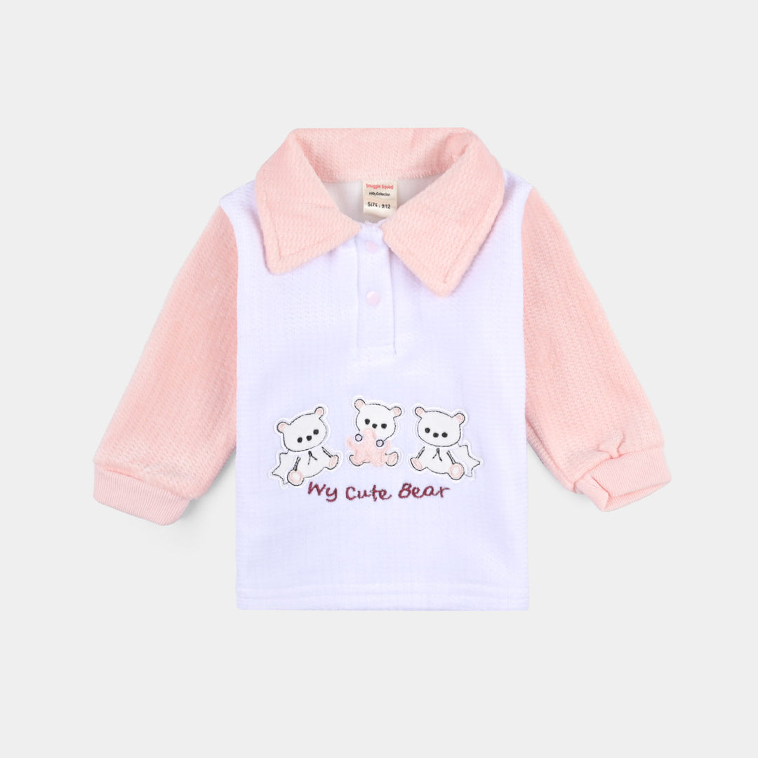 Infant Unisex Suit -Peach/White