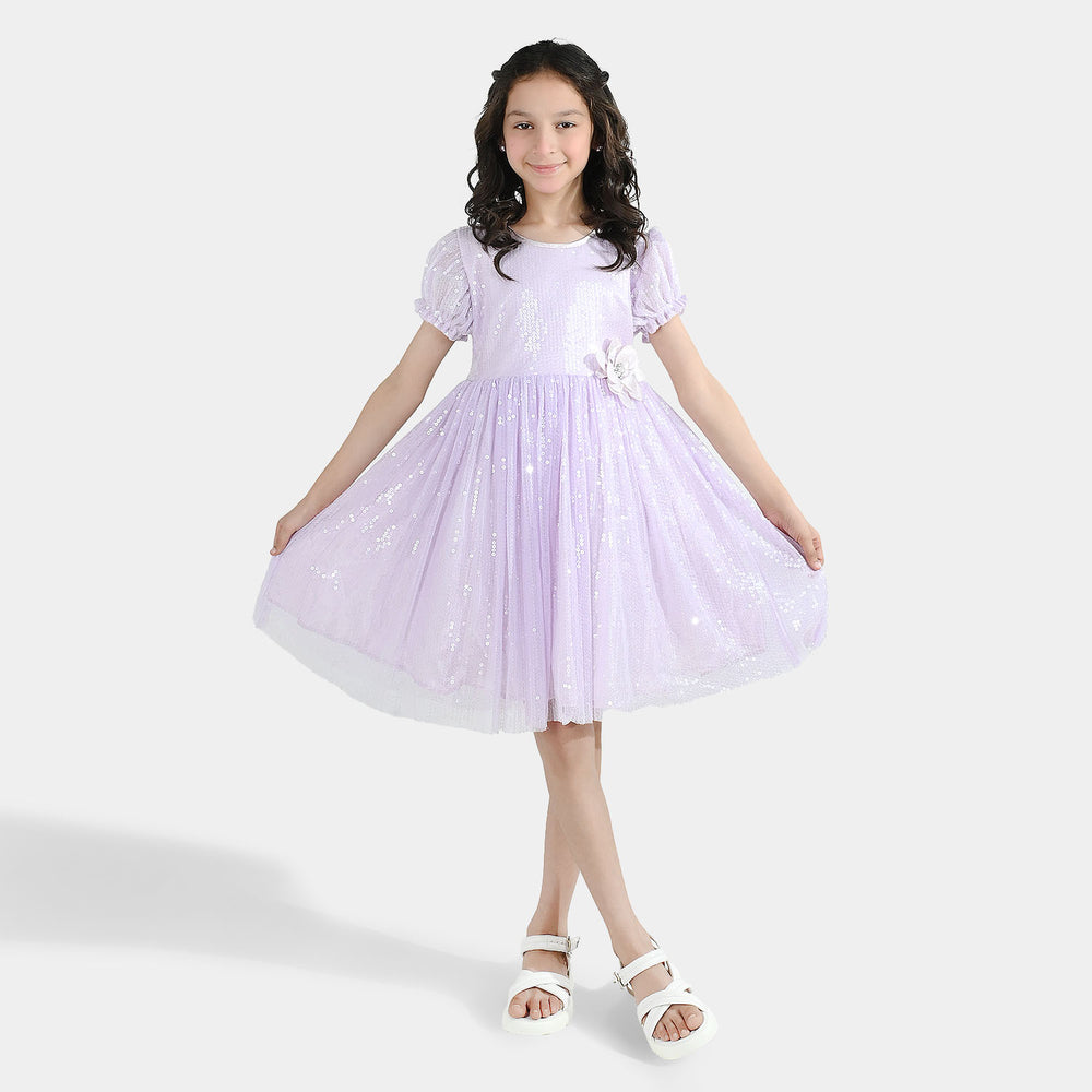 Girls Sequence Fancy Frock- Fairy Glow-Lilac