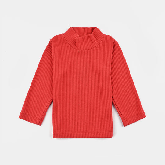 Kids Unisex Turtle Neck T-Shirt-Red