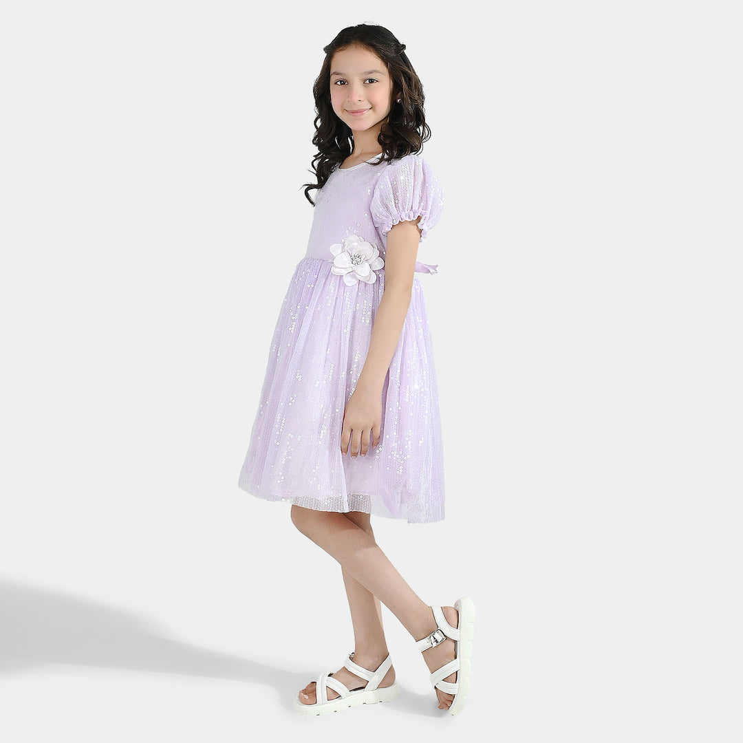 Girls Sequence Fancy Frock- Fairy Glow-Lilac