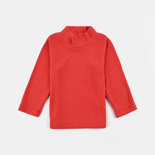 Kids Unisex Turtle Neck T-Shirt-Red