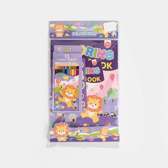 Cute Learning & Fun Coloring & Sticker Activity Set
