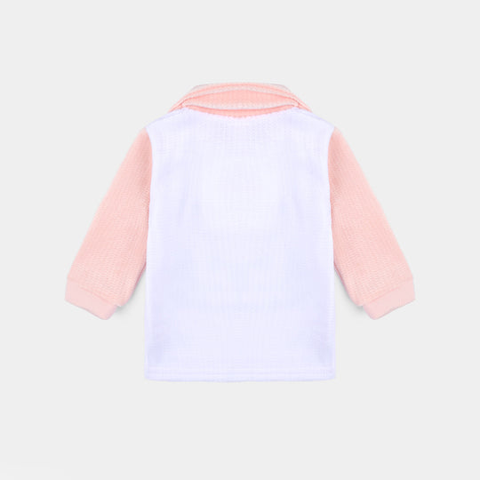 Infant Unisex Suit -Peach/White