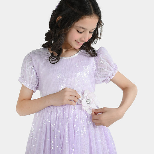 Girls Sequence Fancy Frock- Fairy Glow-Lilac