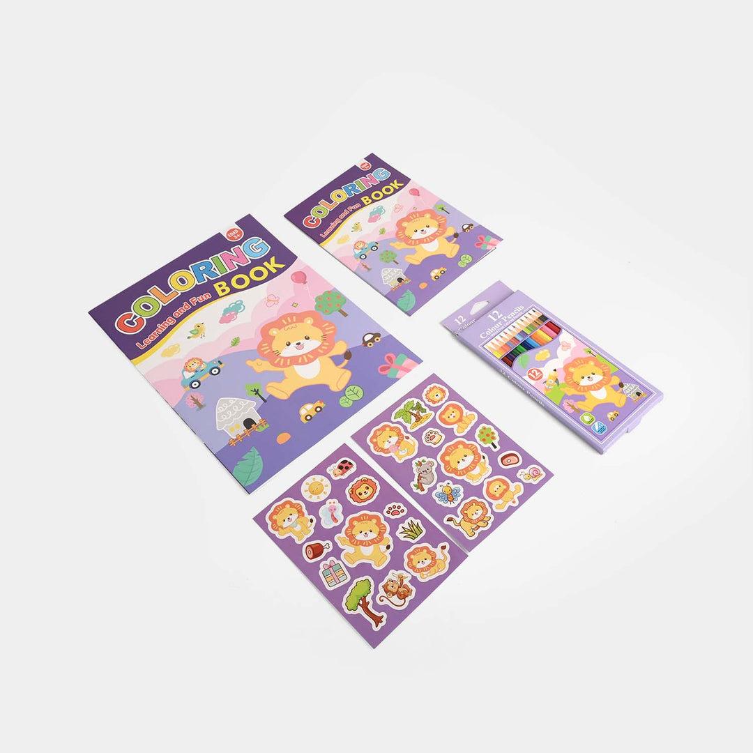 Cute Learning & Fun Coloring & Sticker Activity Set