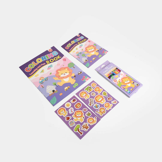 Cute Learning & Fun Coloring & Sticker Activity Set