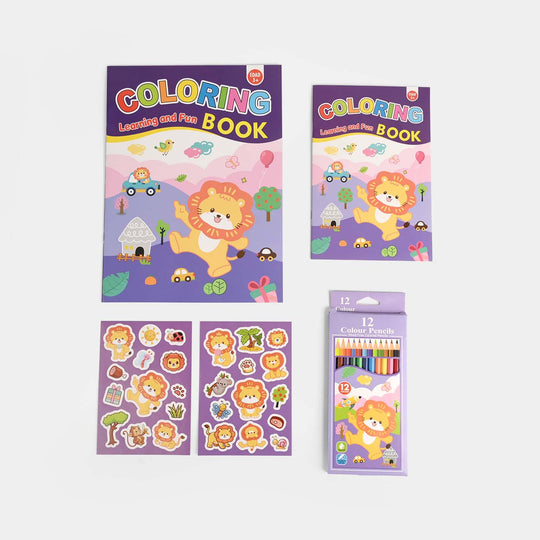 Cute Learning & Fun Coloring & Sticker Activity Set