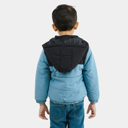 Boys Polyester Quilted Jacket into The Wild-Blue.Black