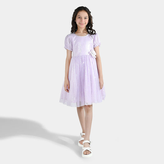 Girls Sequence Fancy Frock- Fairy Glow-Lilac