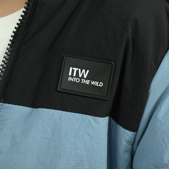 Boys Polyester Quilted Jacket into The Wild-Blue.Black