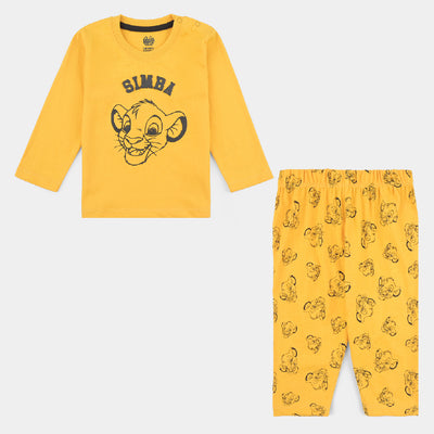 Infant Boys Poly Cotton Knitted Suit Lion-Citrus