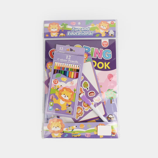 Cute Learning & Fun Coloring & Sticker Activity Set